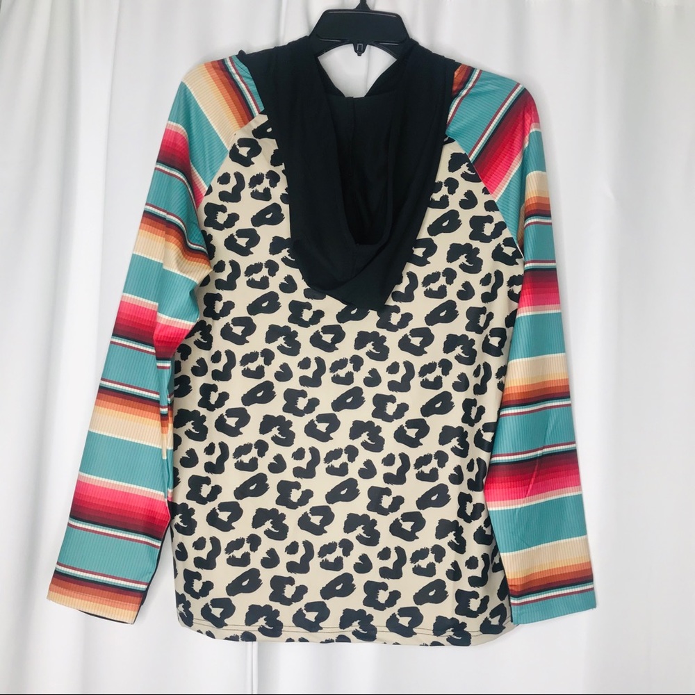 Crazy Train Leopard & Serape print Hoodie - Picture 3 of 7